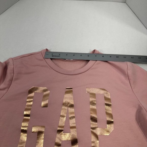 Gap Women's Size Medium Sweatshirt Long Sleeve Graphic Pink Preowned - Picture 6 of 13